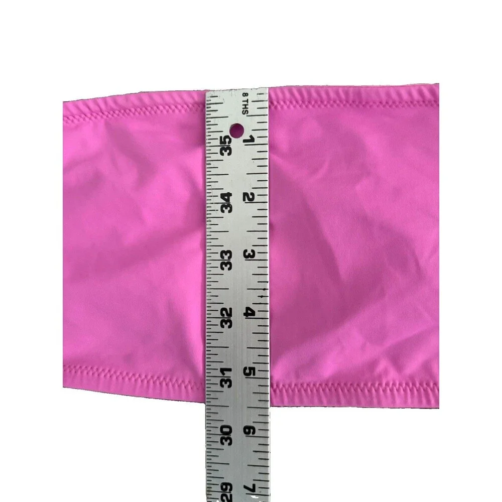 SKIMS Recycled Swim Bandeau Bikini Top Womens L Pink Taffy Removable Strap
